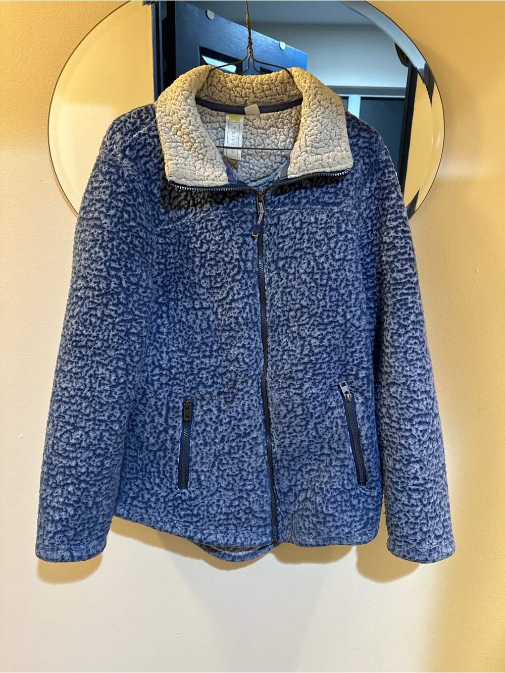 Halcyon Blue Sherpa Fleece Jacket Women’s Size Large Full Zip Cozy